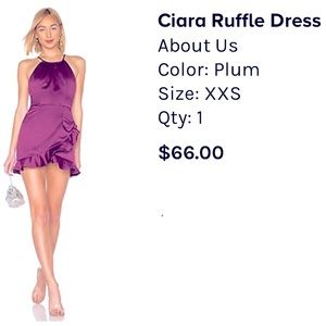 About Us Ciara Ruffle Dress Plum